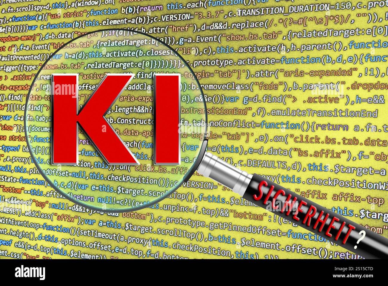 Symbolisches Image, künstliche KI, Cyberkrieg, Cybersicherheit, Cyberangriffe weltweit, Computerkriminalität, digitale IT-Angriffe, Wirtschaft, Energie Stockfoto