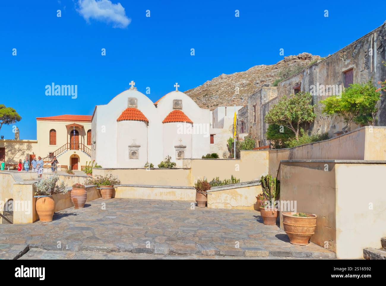 Kloster Moni Preveli, Preveli, Rethymno, Kreta, griechische Inseln, Griechenland Stockfoto