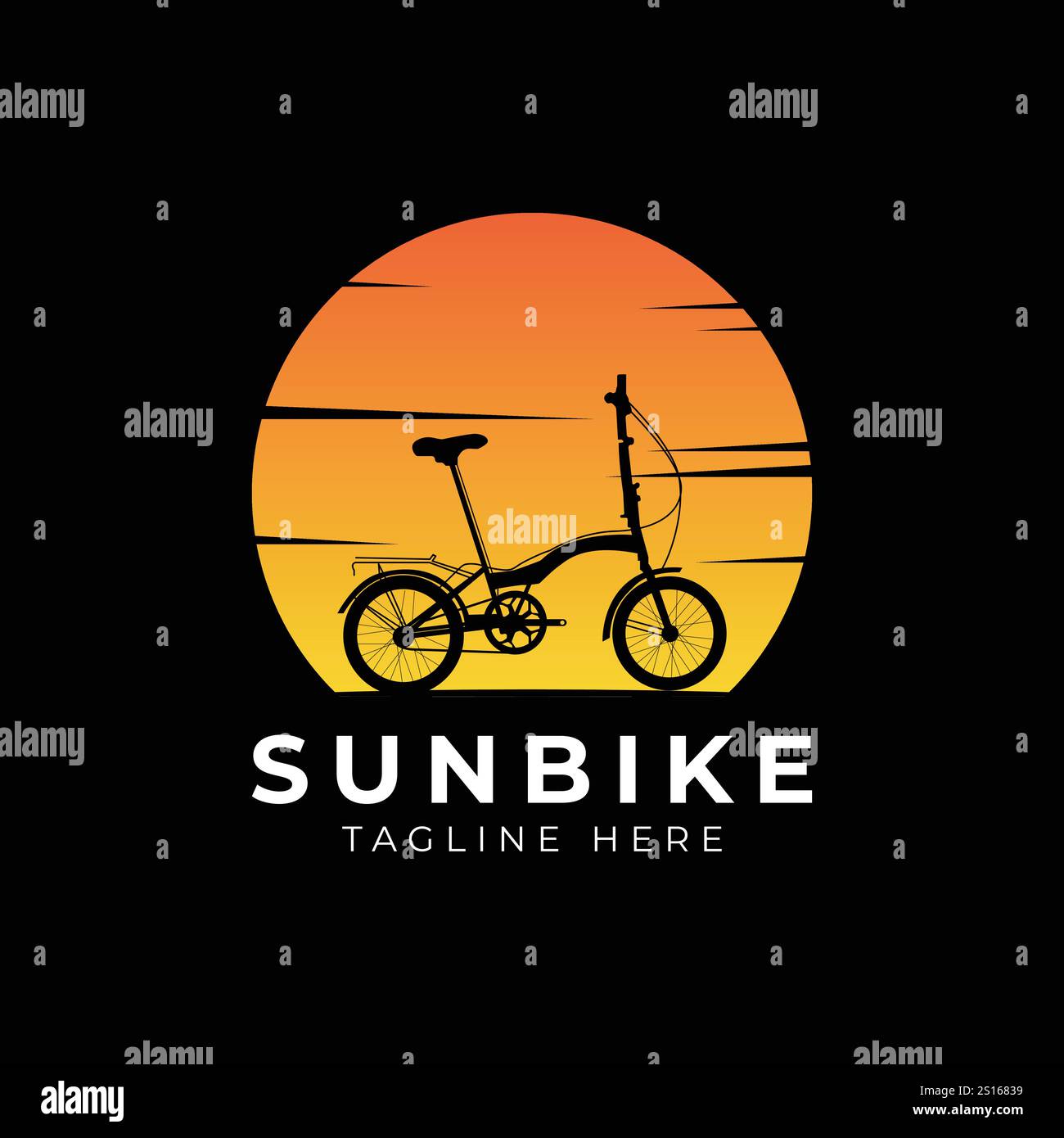 Sun Bike Logo Design Vektor Illustration Stock Vektor