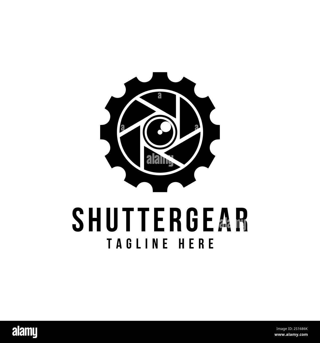 Ausrüstung mit Verschlusskamera Logo Vektor Symbol Design Illustration Stock Vektor