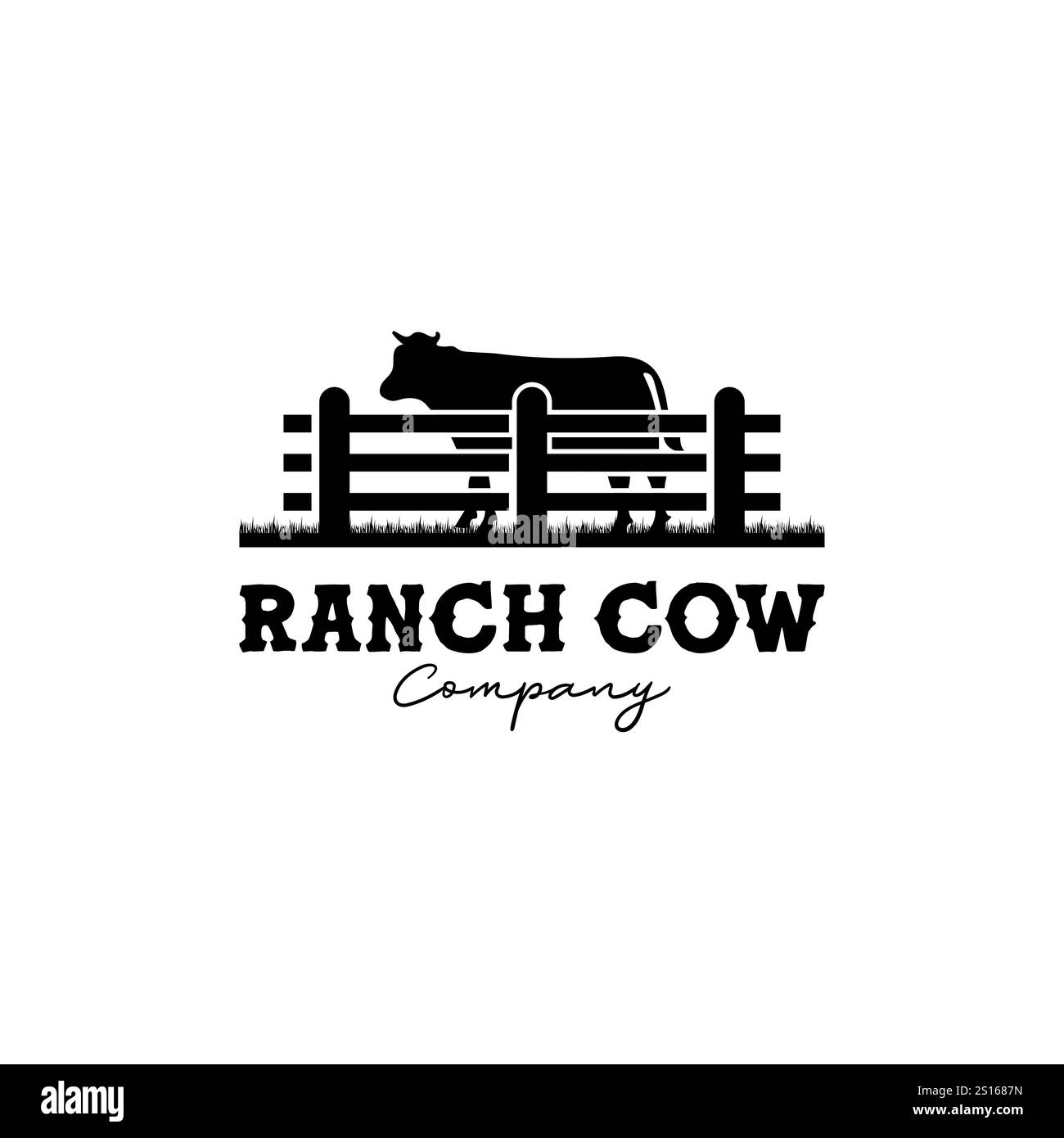 Retro Vintage Kuh Angus Rindfleisch Emblem Label Rinder Logo Design Vektor Stock Vektor