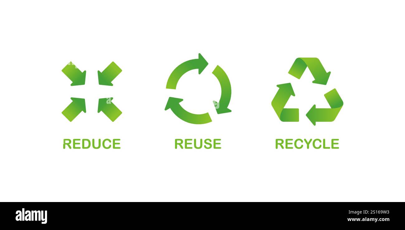 3R-Symbol, Wiederverwendung des Illustrationsvektors reduzieren Stock Vektor