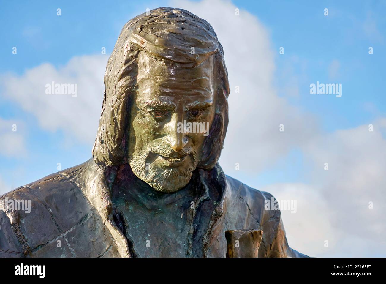 Shakespeare Skulptur in den Bancroft Gardens, Stratford upon Avon, England, Großbritannien. "Junger Wille" von Lawrence Holofcener. Stockfoto