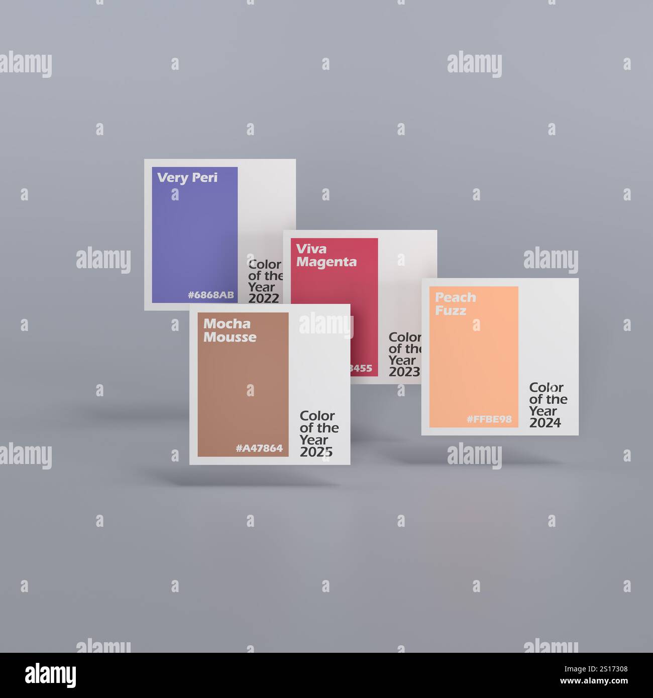 Farbe des Jahres 2022 bis 2025 (Mocha Mousse) Stockfoto