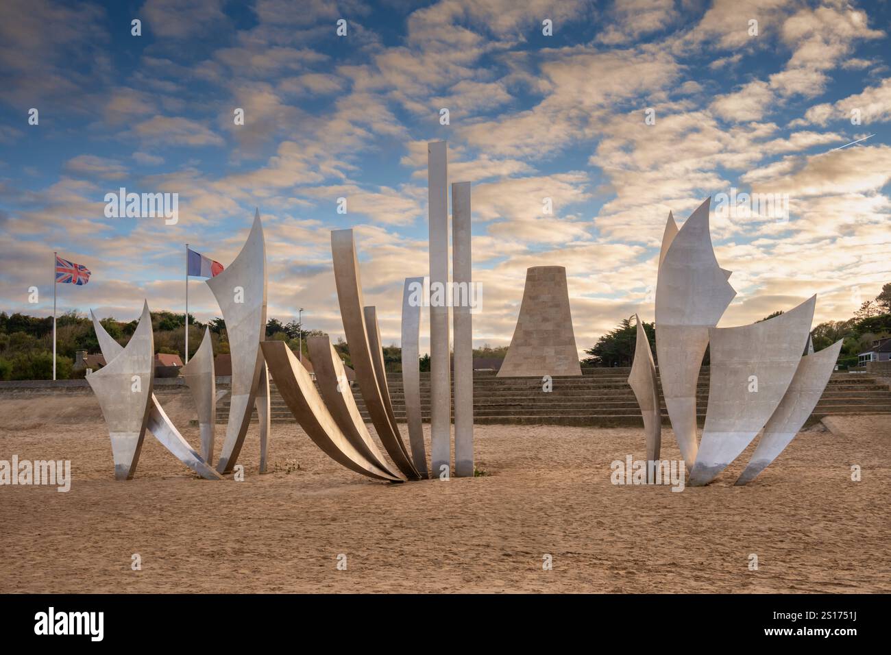 Les Braves, Omaha Beach Memorial, Normandie, Frankreich Stockfoto