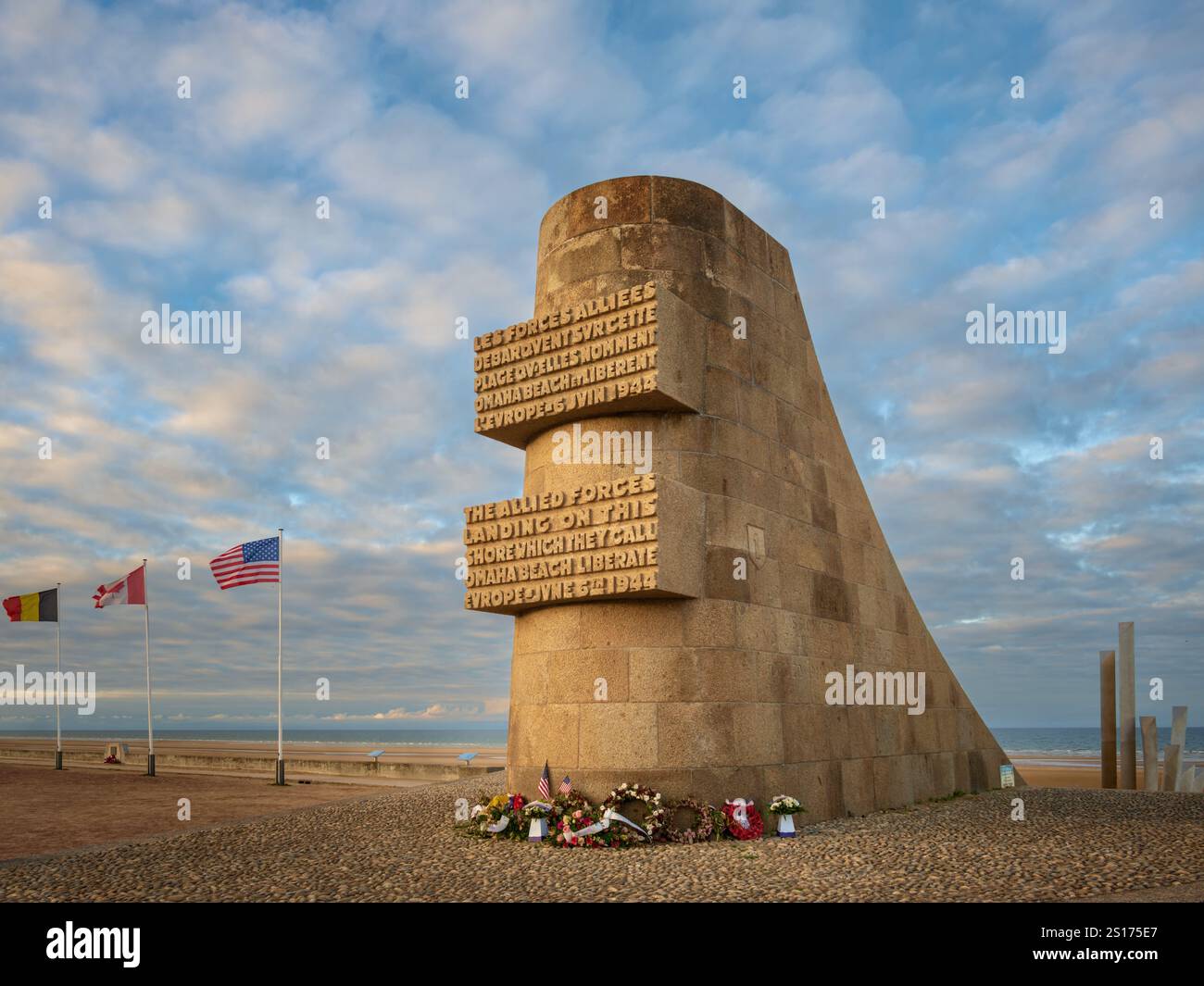 Omaha Beach Signal Memorial, Normandie, Frankreich Stockfoto