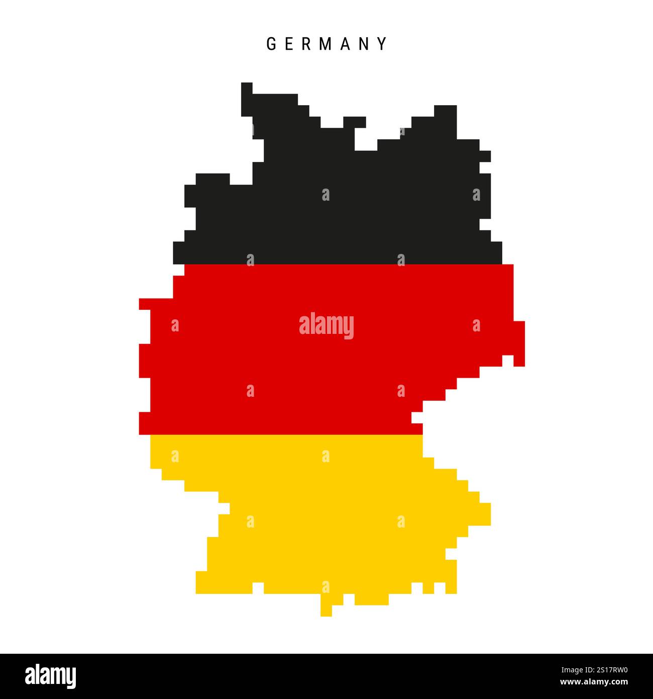 Symbol für Deutschland-Pixelflagge. Illustration des flachen Vektors isoliert auf weiß Stock Vektor