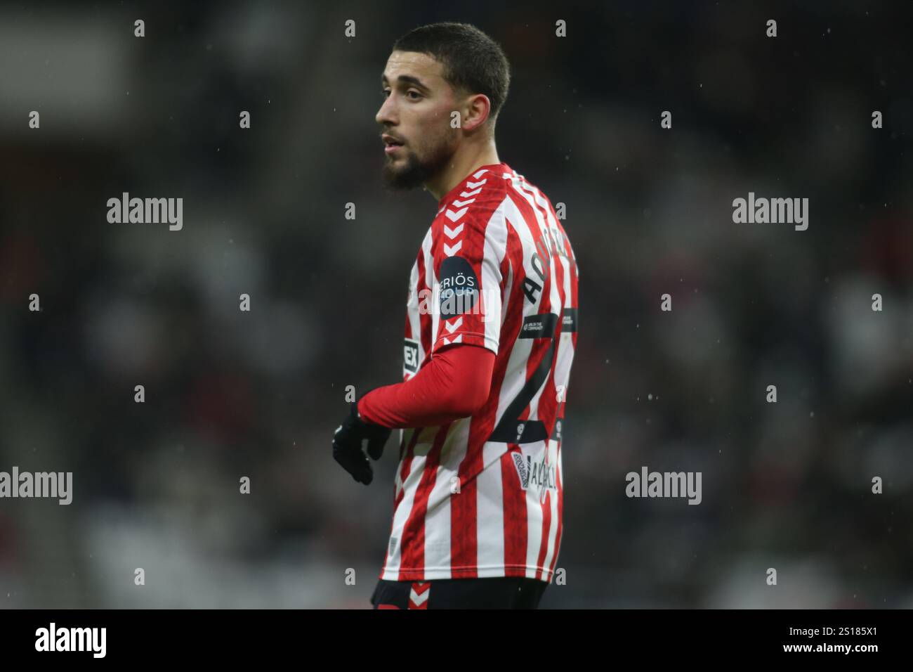 Sunderlands Adil Aouchiche während des Sky Bet Championship-Spiels zwischen Sunderland und Sheffield United im Stadium of Light, Sunderland am Mittwoch, 1. Januar 2025. (Foto: Michael Driver | MI News) Credit: MI News & Sport /Alamy Live News Stockfoto