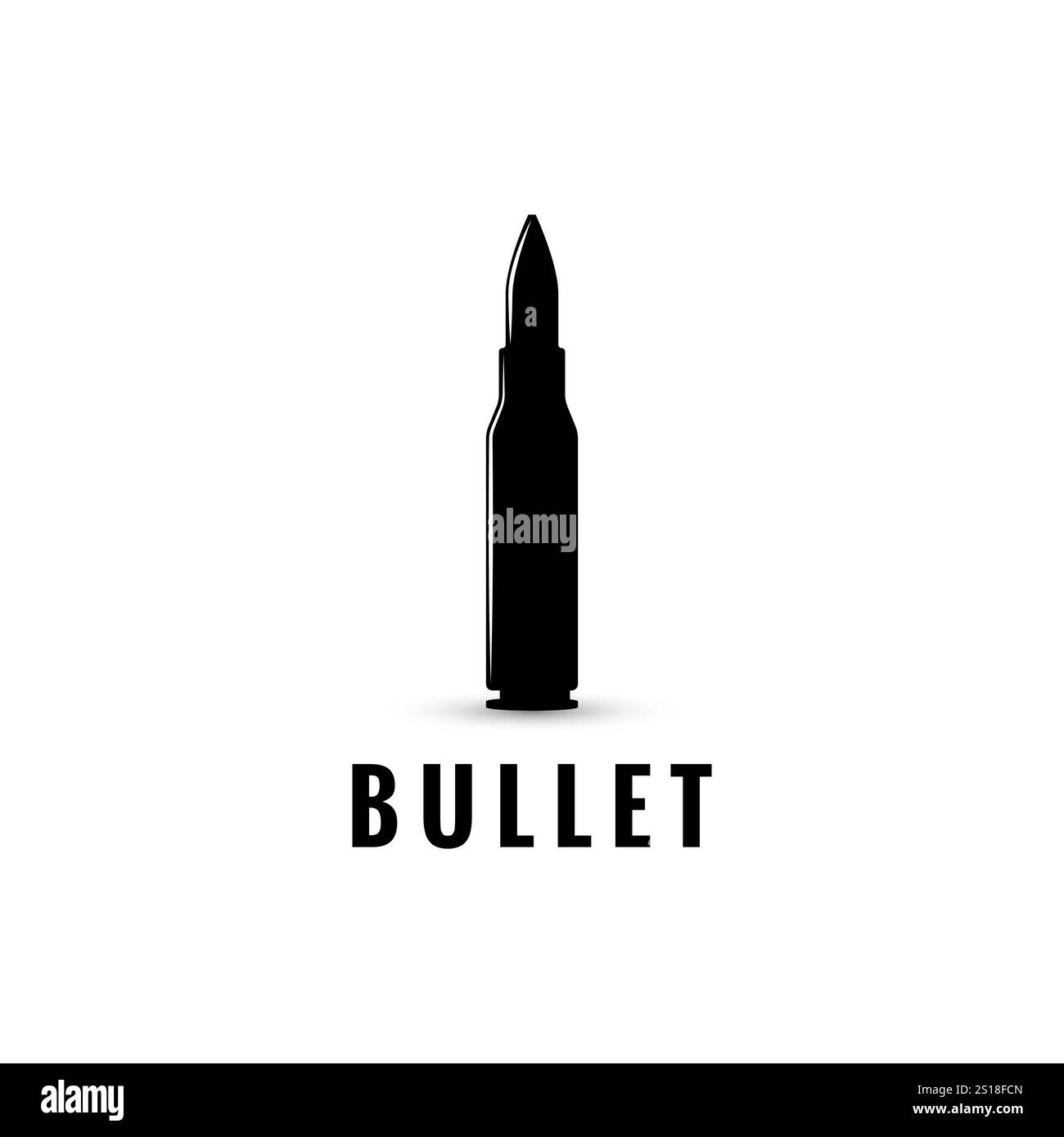 Vintage monochrome Gun Geschossschablone isolierte Vektor-Illustration Stock Vektor