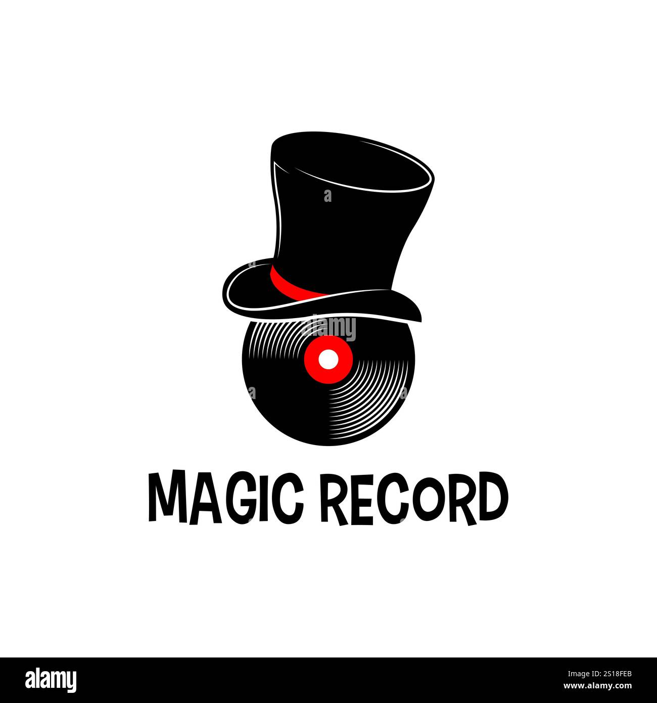 Magic Records Logo-Vorlage. Vektorabbildung. Stock Vektor