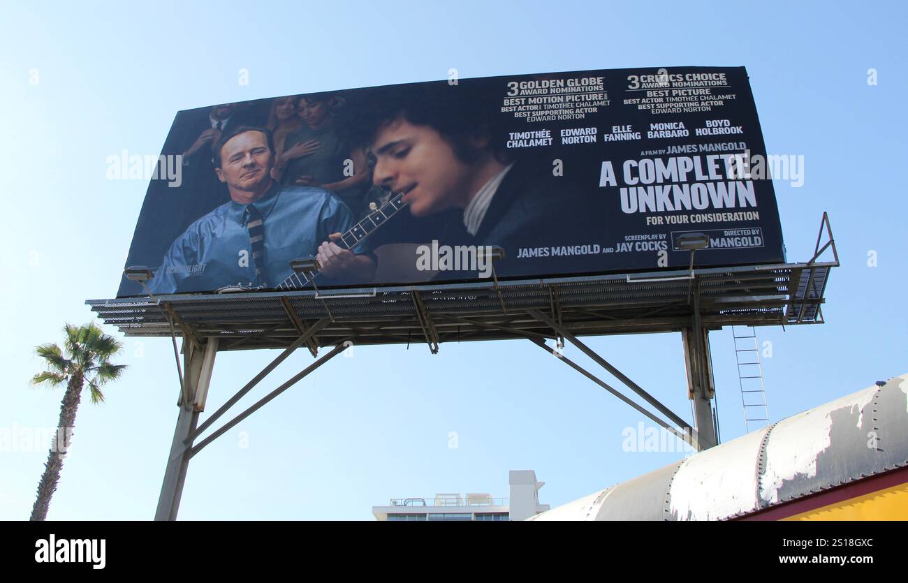 Bob Dylan Ein unbekannter Billboard Sunset Strip Los Angeles Stockfoto