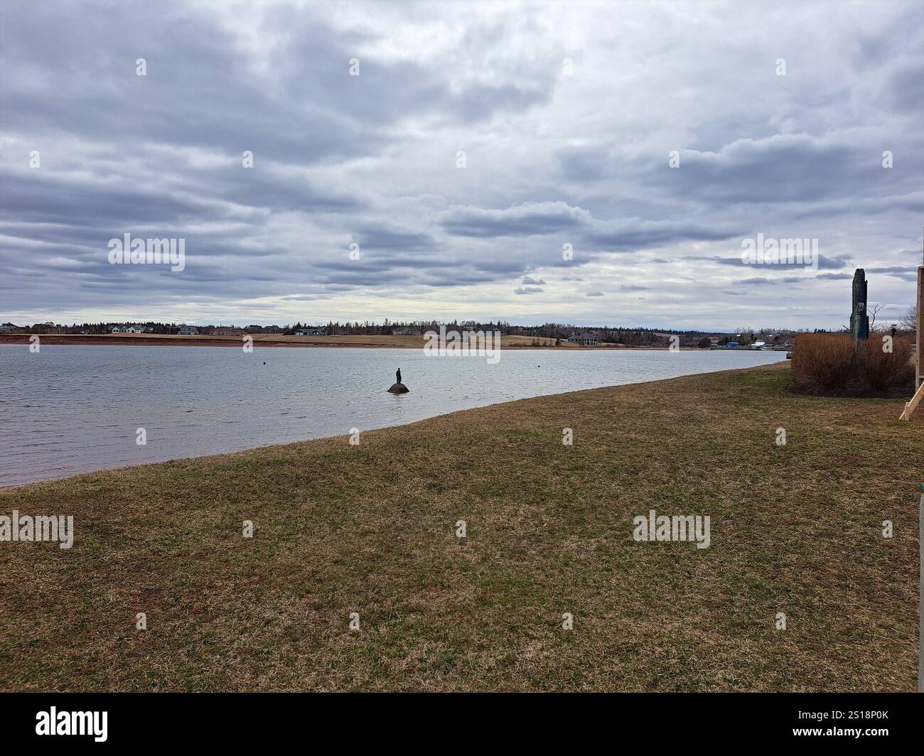 Blick auf das Wasser von der Promenade in North Rustico, Prince Edward Island, Kanada Stockfoto