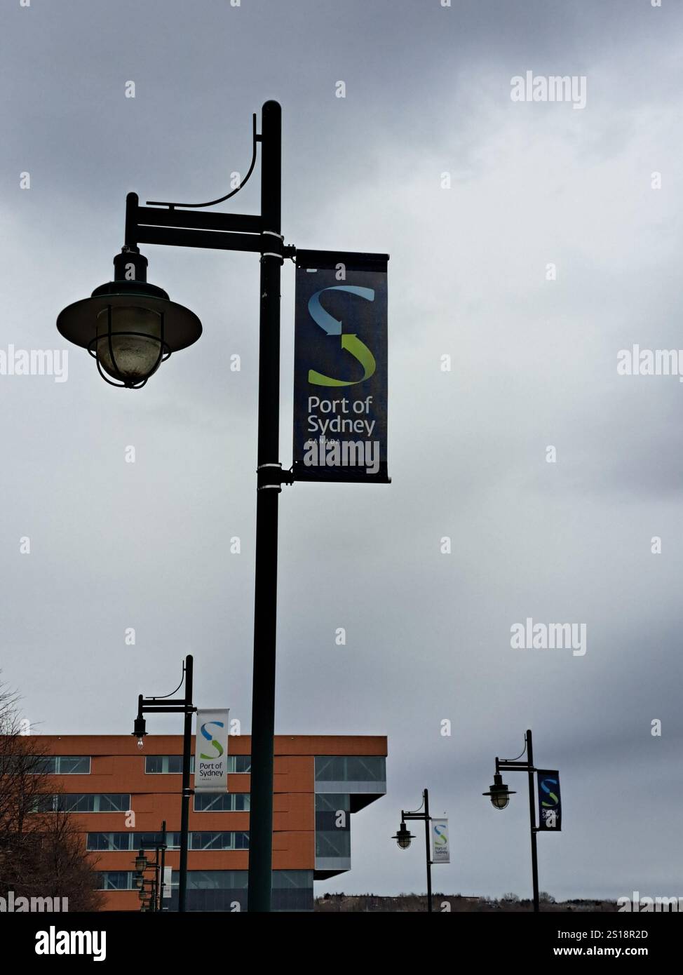 Hafen von Sydney Banner in Sydney, Nova Scotia, Kanada Stockfoto