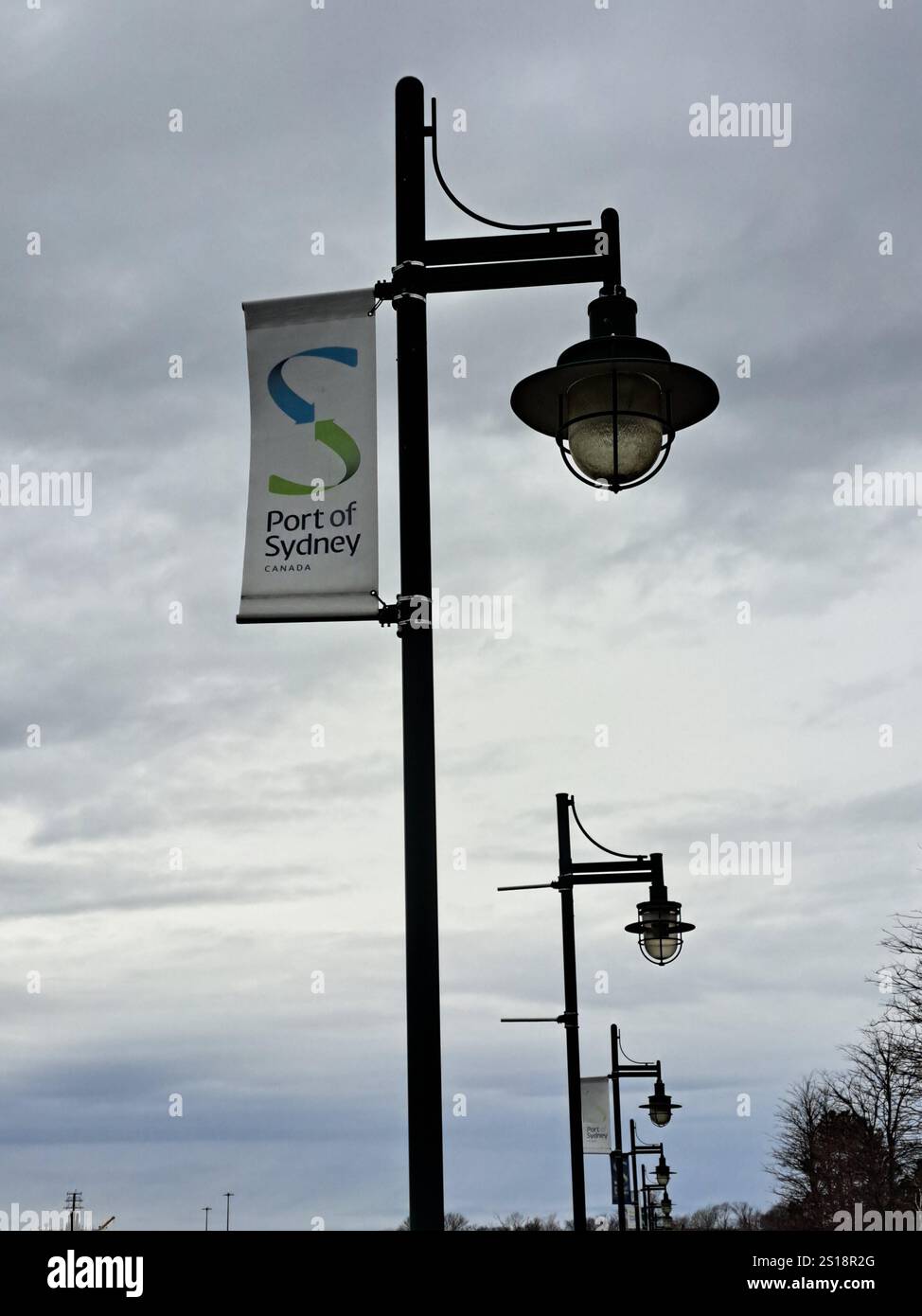 Hafen von Sydney Banner in Sydney, Nova Scotia, Kanada Stockfoto