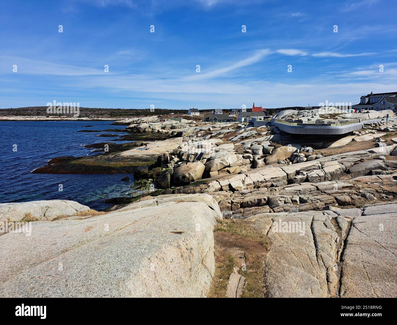 Aussichtsplattform in Peggy's Cove, Nova Scotia, Kanada Stockfoto