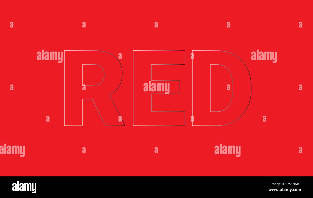 Roter Text mit rotem Hintergrund Stock Vektor
