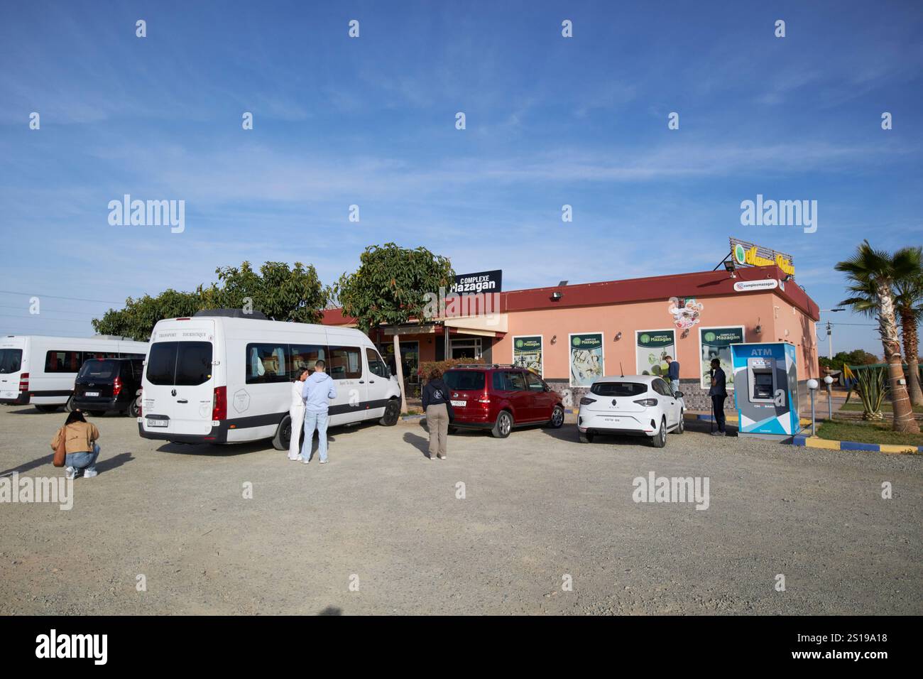 mazagan Restaurant und Straßencafé an der N8 zwischen marrakesch und essaouira, die als Raststätte für Tourgruppen genutzt wurden, marokko Stockfoto
