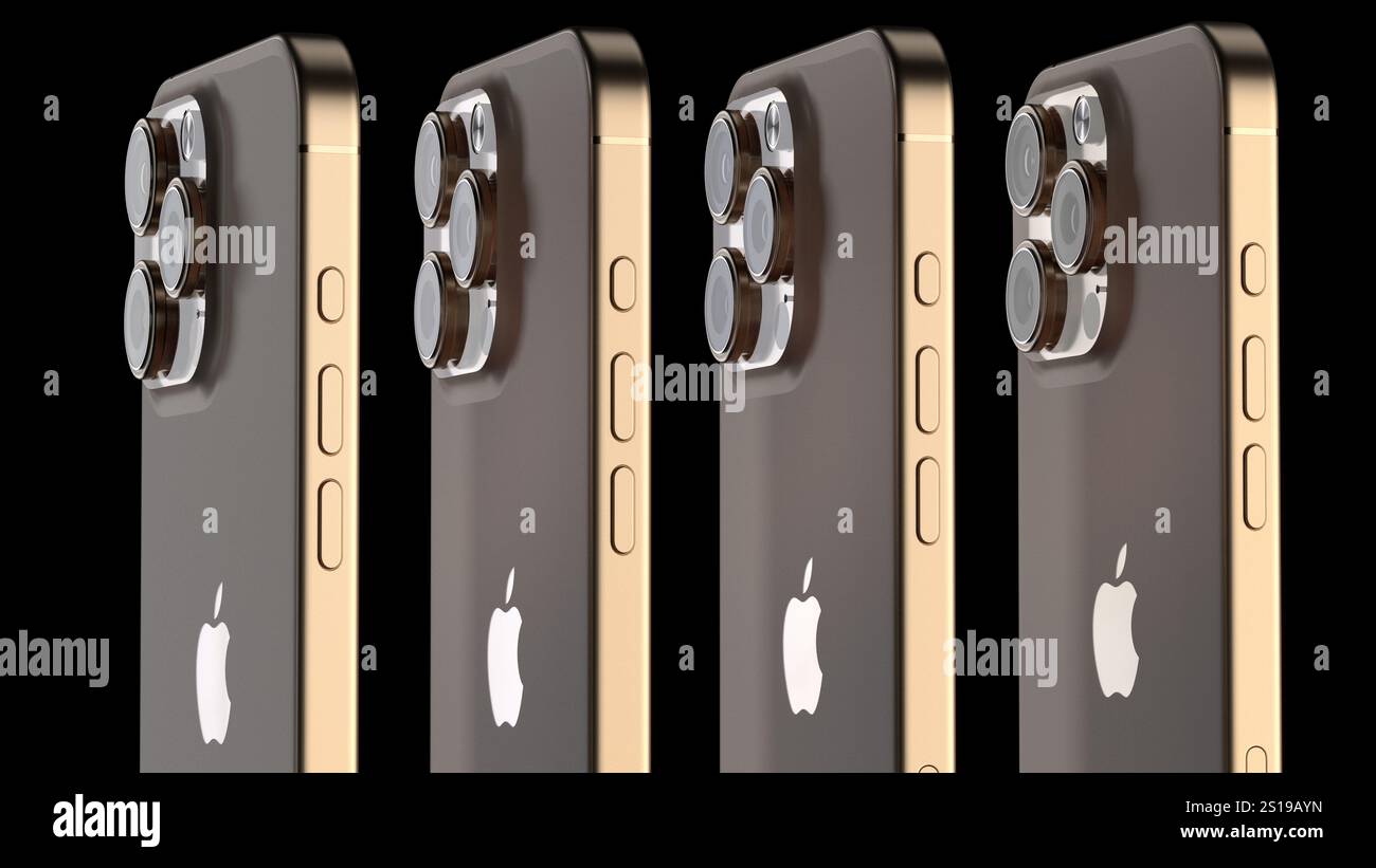 Hochwertiges Rendering des iPhone 16 Pro Stockfoto