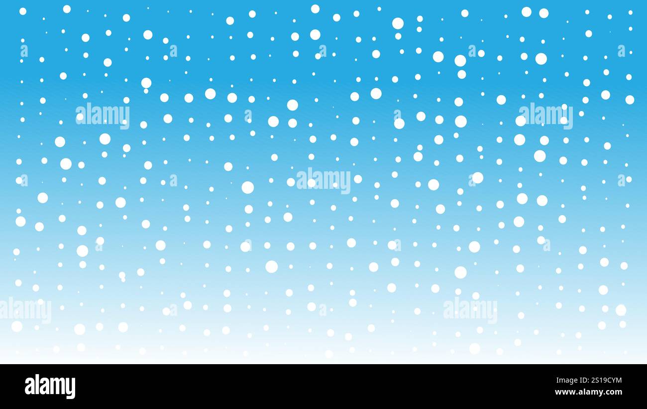 Himmelblaue Hintergrundtapete mit Schneeregen Stock Vektor
