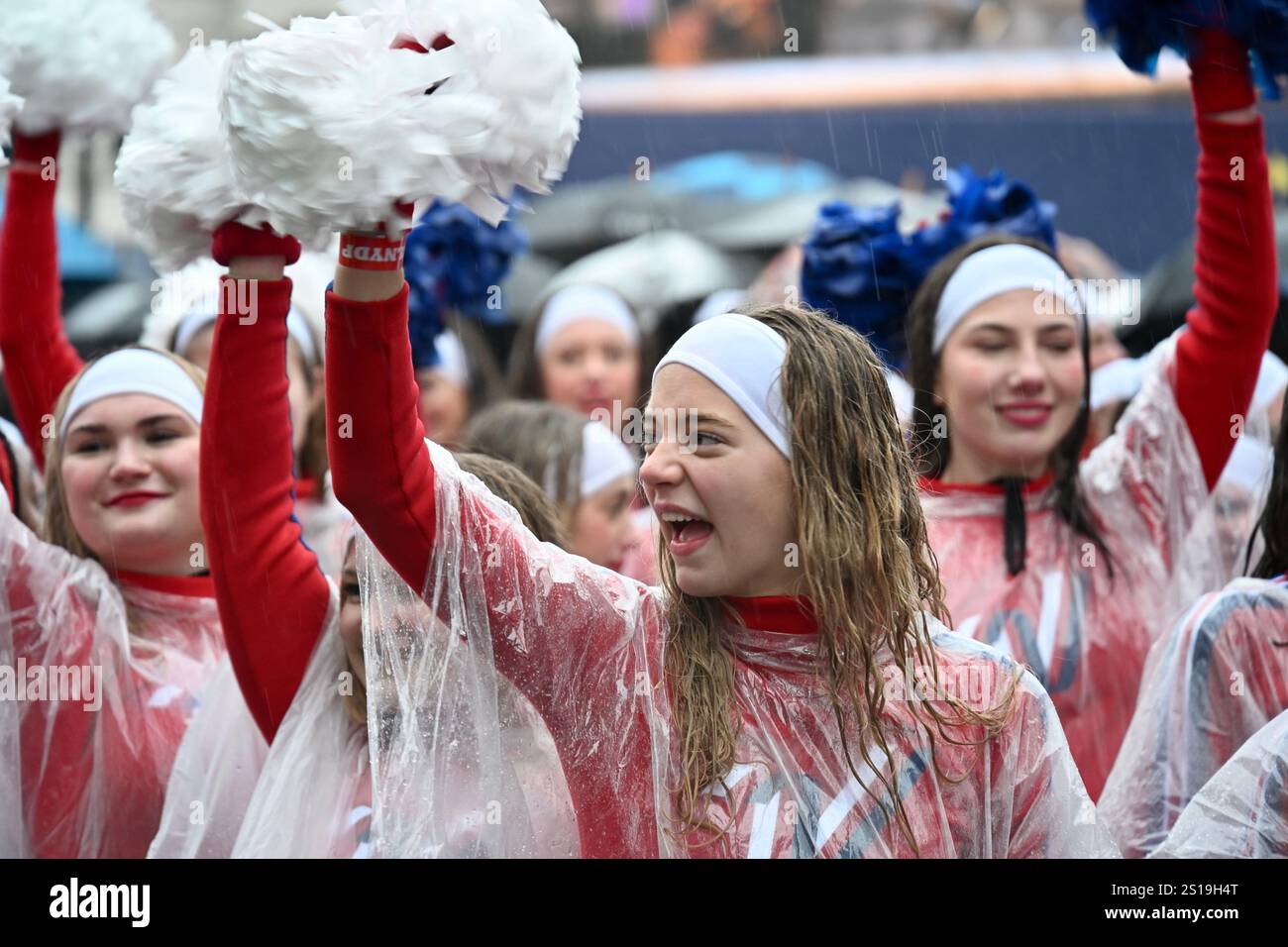 Varsity Spirit Cheerleader, London Neujahrsparade, London, Großbritannien Stockfoto