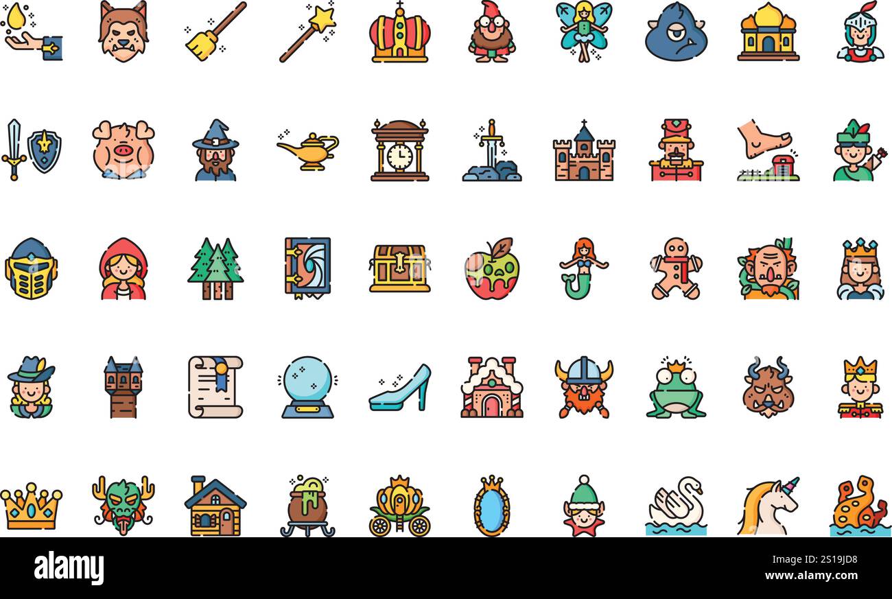 Hochwertige Sammlung von Vektorsymbolen mit editierbarer Kontur. Ideal für professionelle und kreative Projekte. Stock Vektor