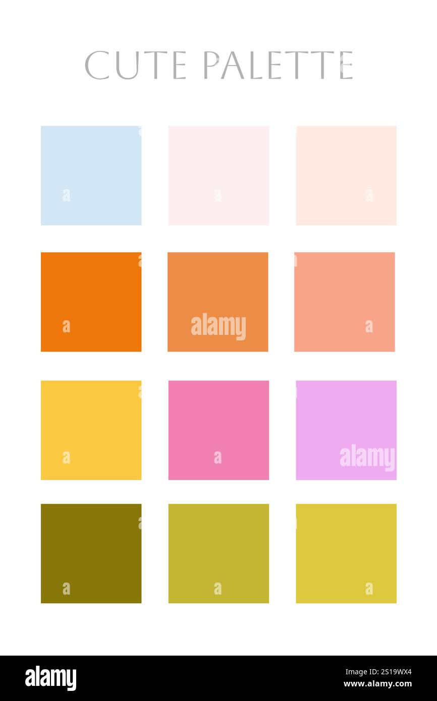 Farbpalette. Farbtöne des Frühlings, jammern. Farbharmonie. Modische Farben, Hintergrund. Vektorabbildung Stock Vektor