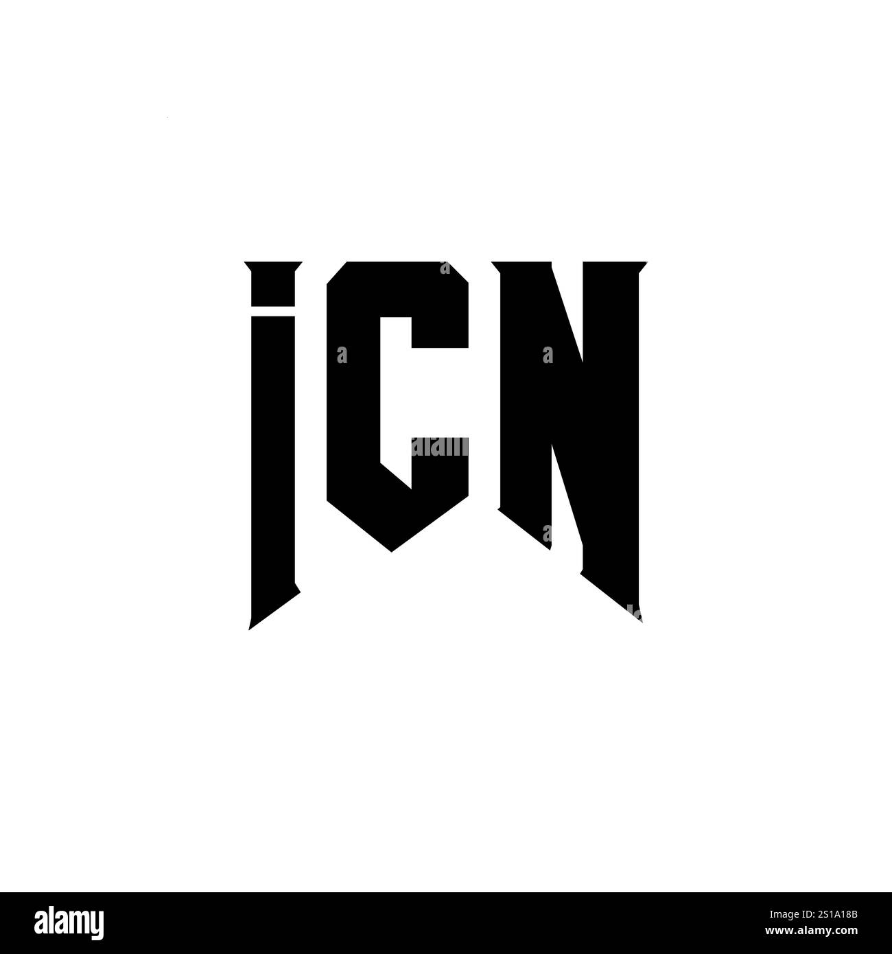 ICN-Letter-Logo für Technologieunternehmen. ICN-Logo-Design in Schwarz-weiß-Farbkombination. ICN-Logo, ICN-Vektor, ICN-Design, ICN-Symbol, ICN-Alph Stock Vektor