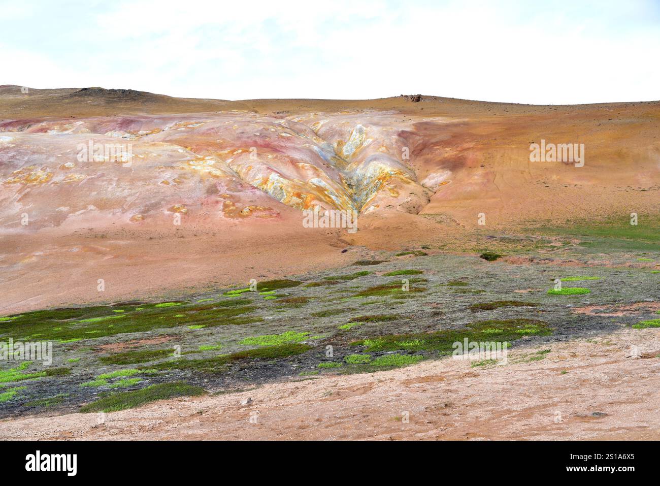 Vulkan Leirhnjukur, Krafla, Myvatn, Island. Stockfoto