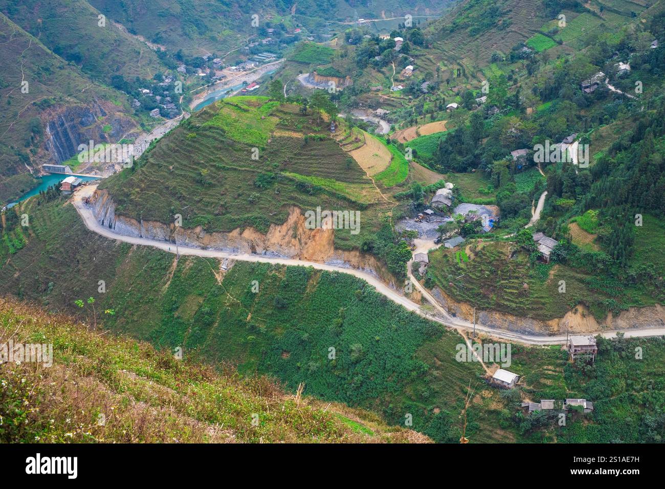 Vietnam, Provinz Ha Giang, Geopark Dong Van Karst Plateau, Bezirk Meo Vac, Umgebung von Ma Pi Leng Pass Stockfoto