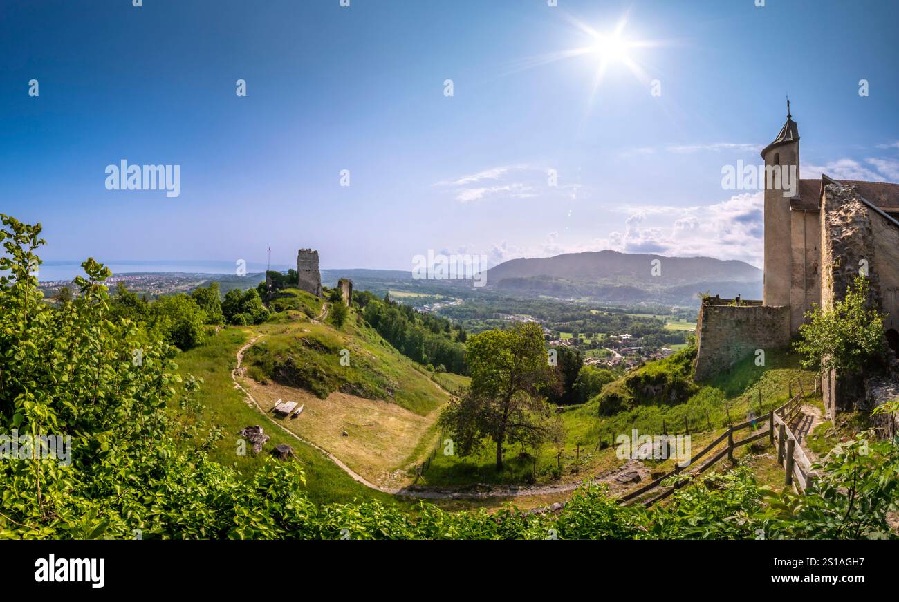 Frankreich, Haute Savoie (74), Chablais, Genfersee, Château-Neuf und Château-Vieux Stockfoto