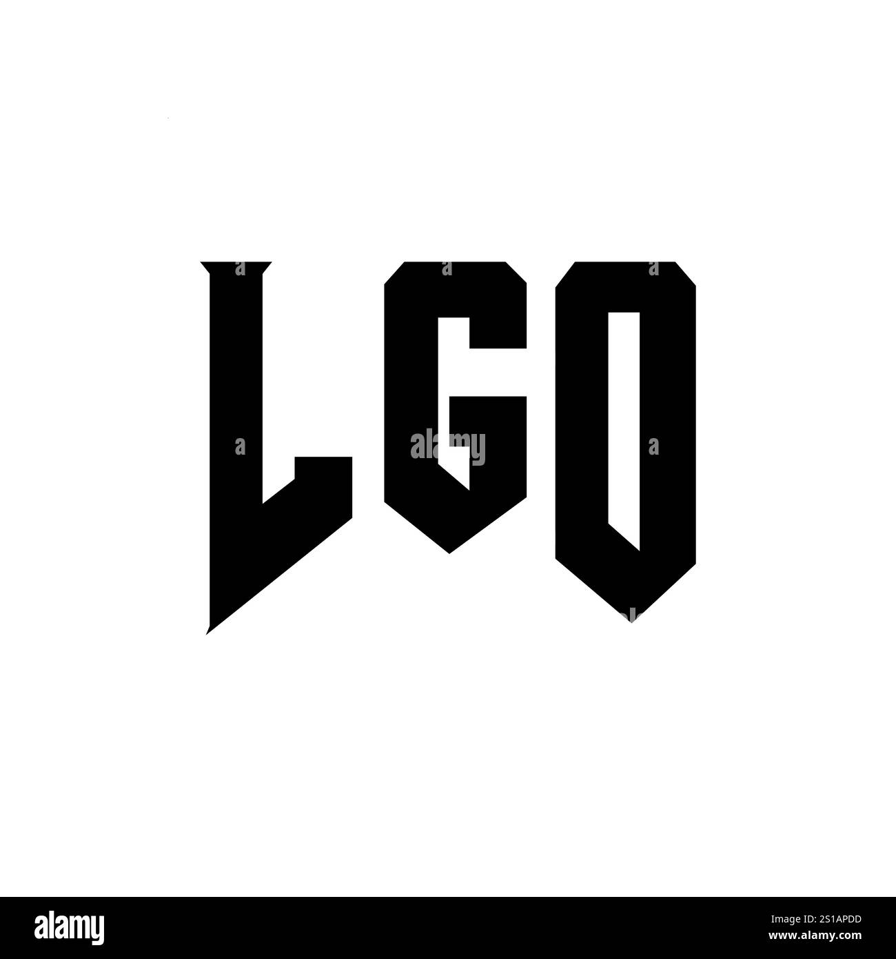 LGO Letter Logodesign für Technologieunternehmen. LGO-Logo-Design in Schwarz-weiß-Farbkombination. LGO-Logo, LGO-Vektor, LGO-Design, LGO-Symbol, LGO-Alph Stock Vektor