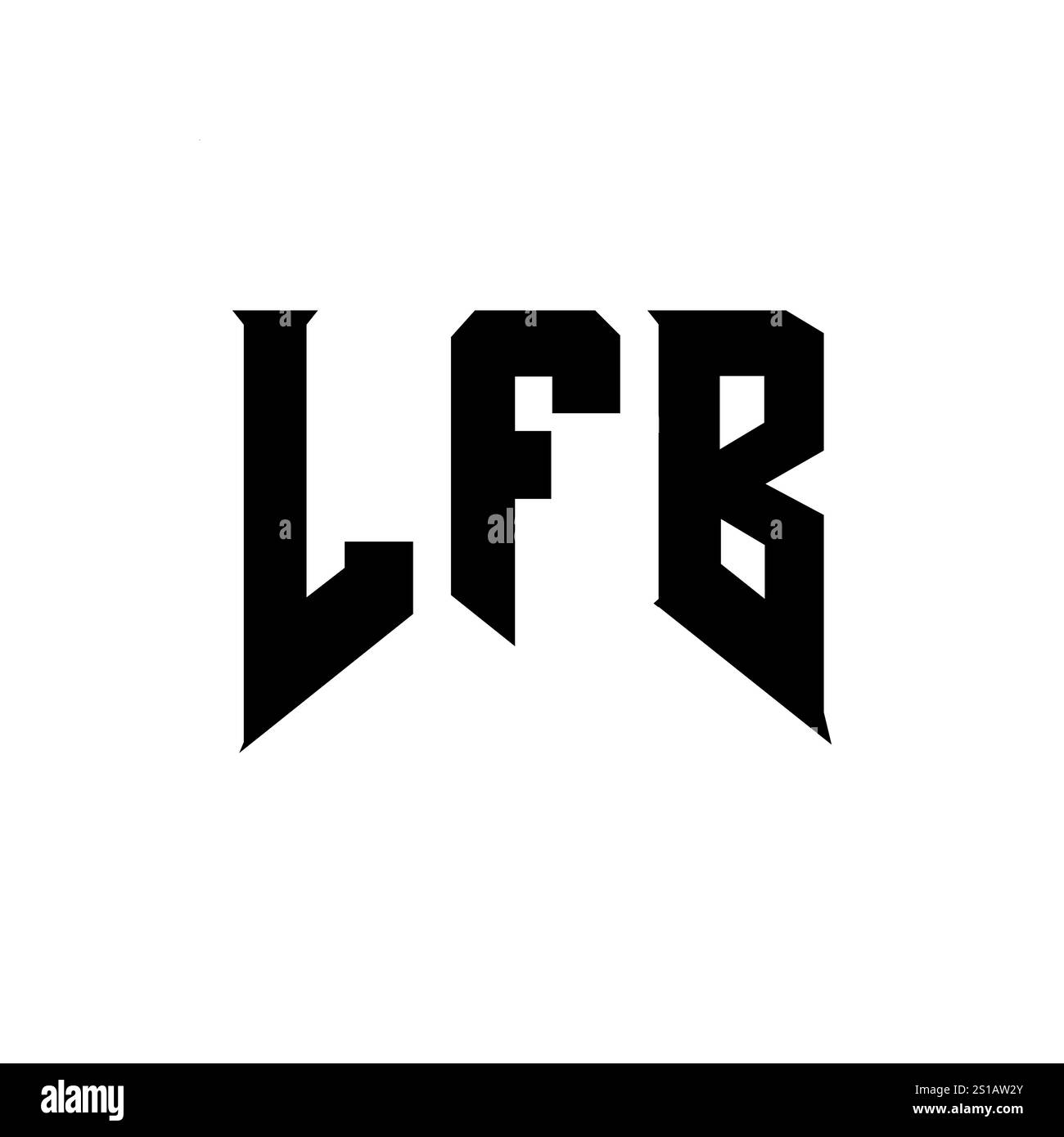 LFB-Letter-Logo für Technologieunternehmen. LFB-Logo-Design in Schwarz-weiß-Farbkombination. LFB-Logo, LFB-Vektor, LFB-Design, LFB-Symbol, LFB-Alph Stock Vektor