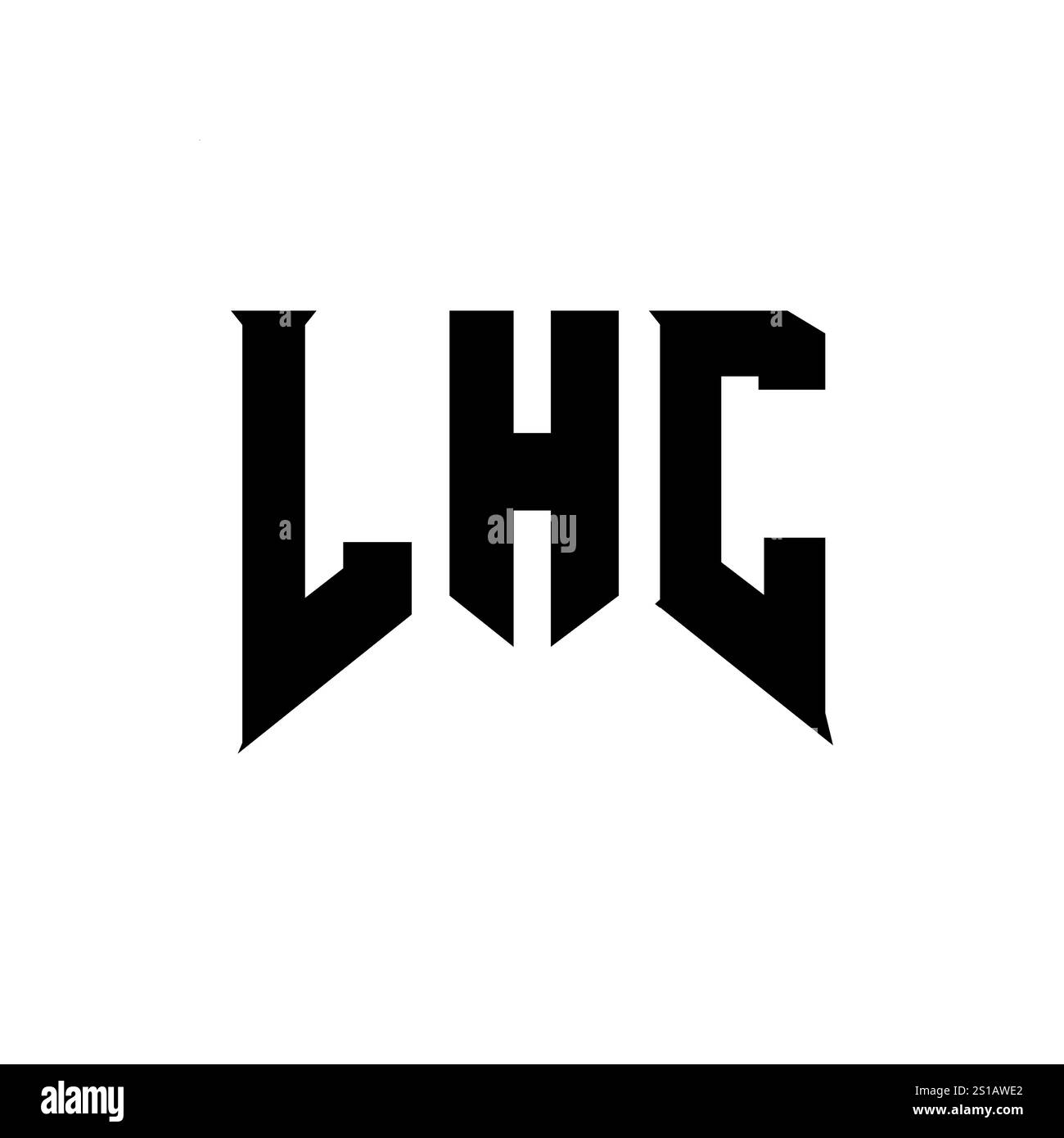 LHC-Letter-Logo für Technologieunternehmen. Farbkombination aus LHC-Logo in Schwarz und weiß. Las-Logo, Las-Vektor, Las-Design, Las-Symbol, Las-Alph Stock Vektor