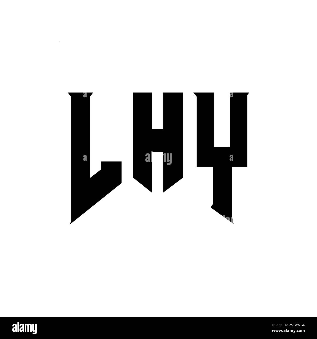 LHY-Letter-Logo für Technologieunternehmen. LHY-Logo-Design in Schwarz-weiß-Farbkombination. LHY-Logo, LHY-Vektor, LHY-Design, LHY-Symbol, LHY-Alph Stock Vektor
