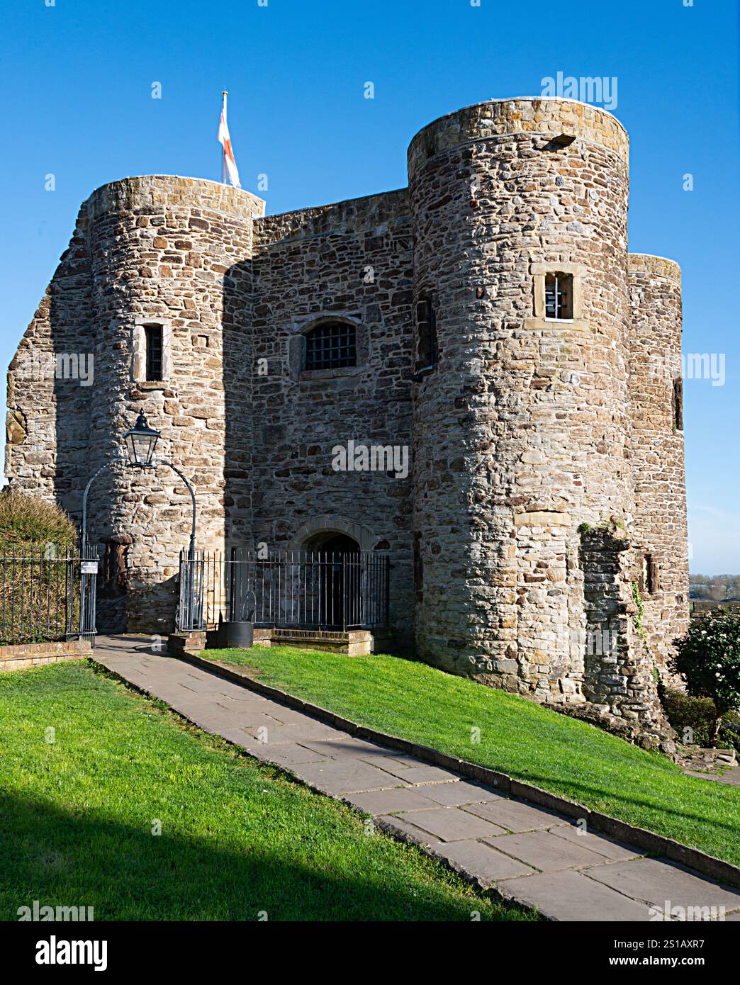 Rye Castle, East Sussex - von der öffentlichen Straße Stockfoto