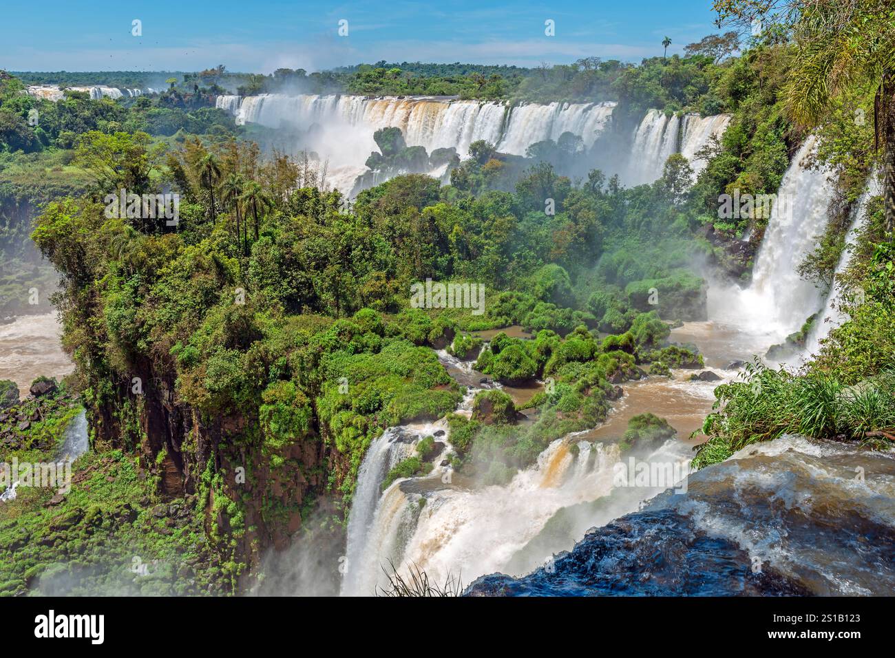 Weitwinkellandschaft der Iguazu-Fälle, Argentinien. Stockfoto Weitwinkellandschaft der Iguazu-Fälle, Argentinien. Stockfoto