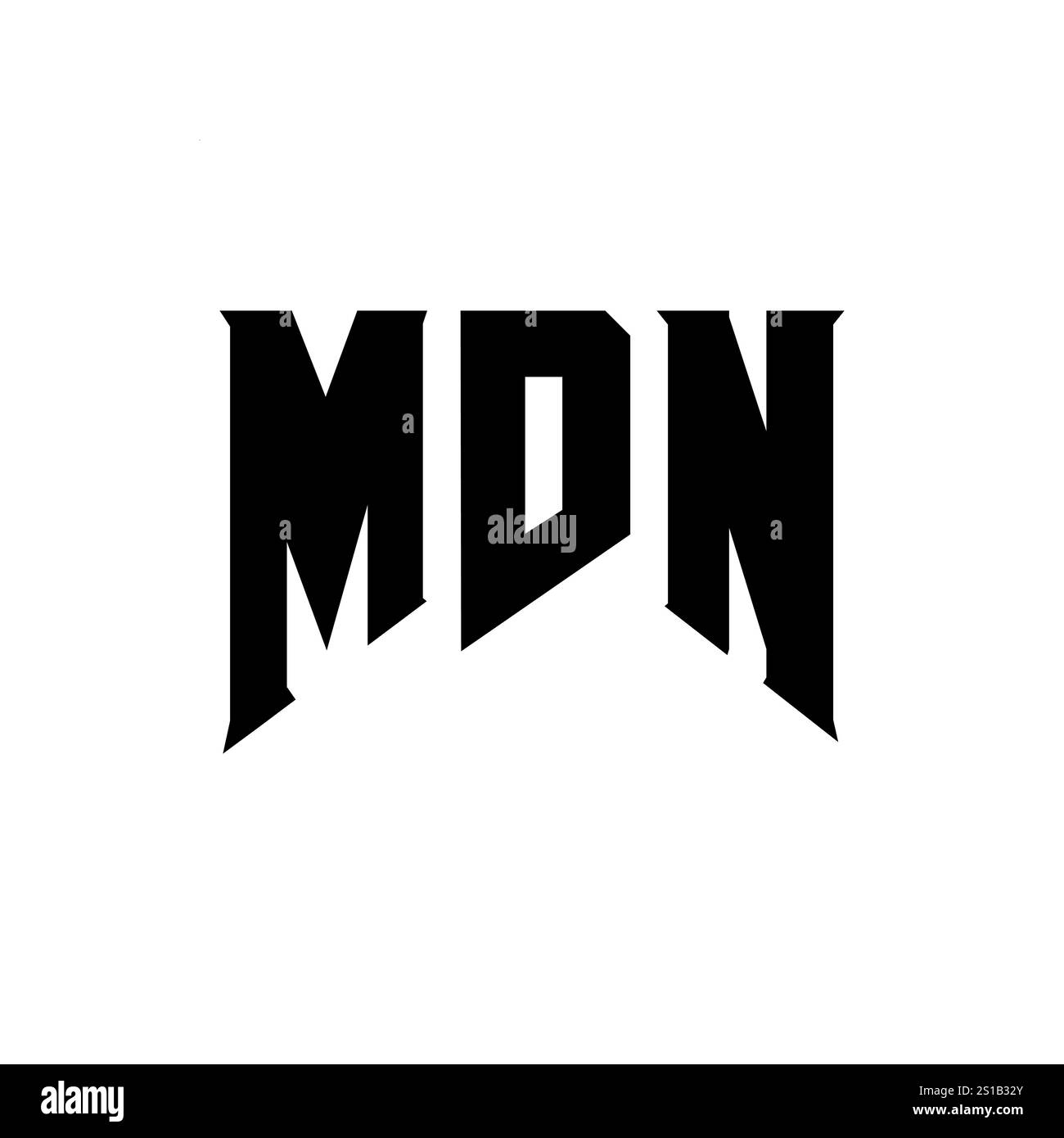 MDN-Letter-Logo für Technologieunternehmen. Schwarz-weiß-Farbkombination mit MDN-Logo. MDN-Logo, MDN-Vektor, MDN-Design, MDN-Symbol, MDN-Alph Stock Vektor