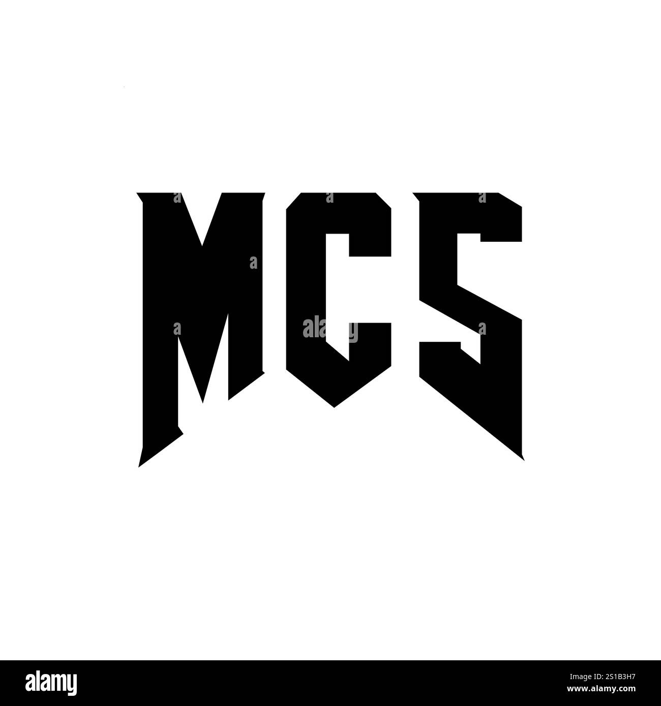 MCS Letter Logo für Technologieunternehmen. MCS-Logo-Design in Schwarz-weiß-Farbkombination. MCS-Logo, MCS-Vektor, MCS-Design, MCS-Symbol, MCS-Alph Stock Vektor