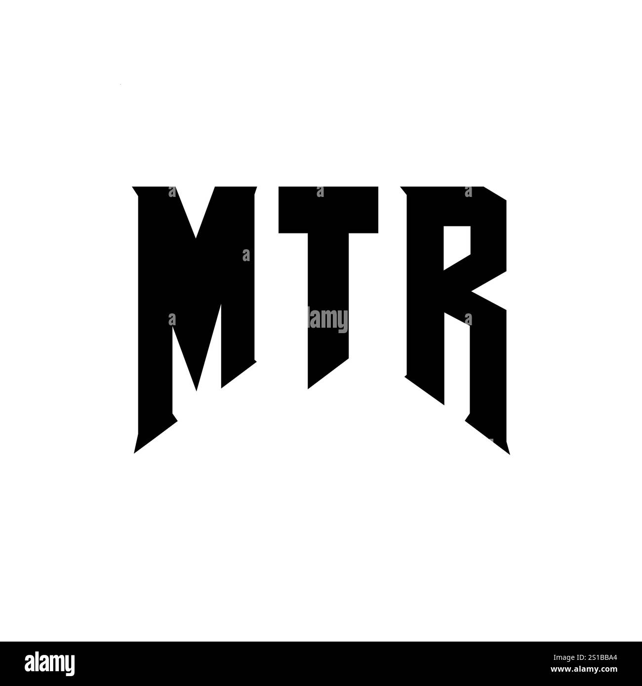 MTR-Letter-Logo für Technologieunternehmen. Schwarz-weiße Farbkombination mit MTR-Logo. MTR-Logo, MTR-Vektor, MTR-Design, MTR-Symbol, MTR-Alph Stock Vektor