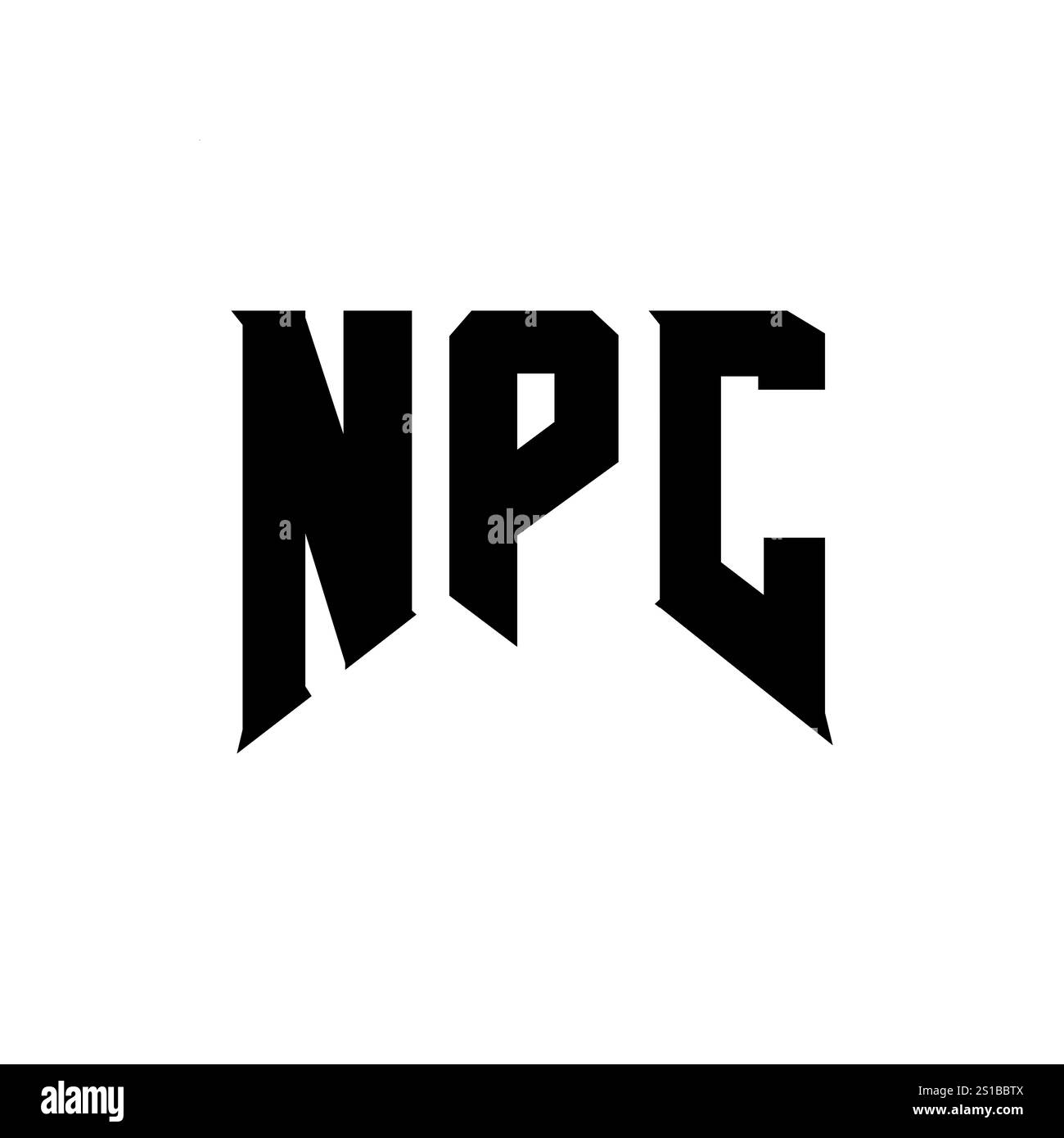 NPC-Letter-Logo für Technologieunternehmen. Schwarz-weiße Farbkombination mit NPC-Logo. NPC-Logo, NPC-Vektor, NPC-Design, NPC-Symbol, NPC-Alph Stock Vektor