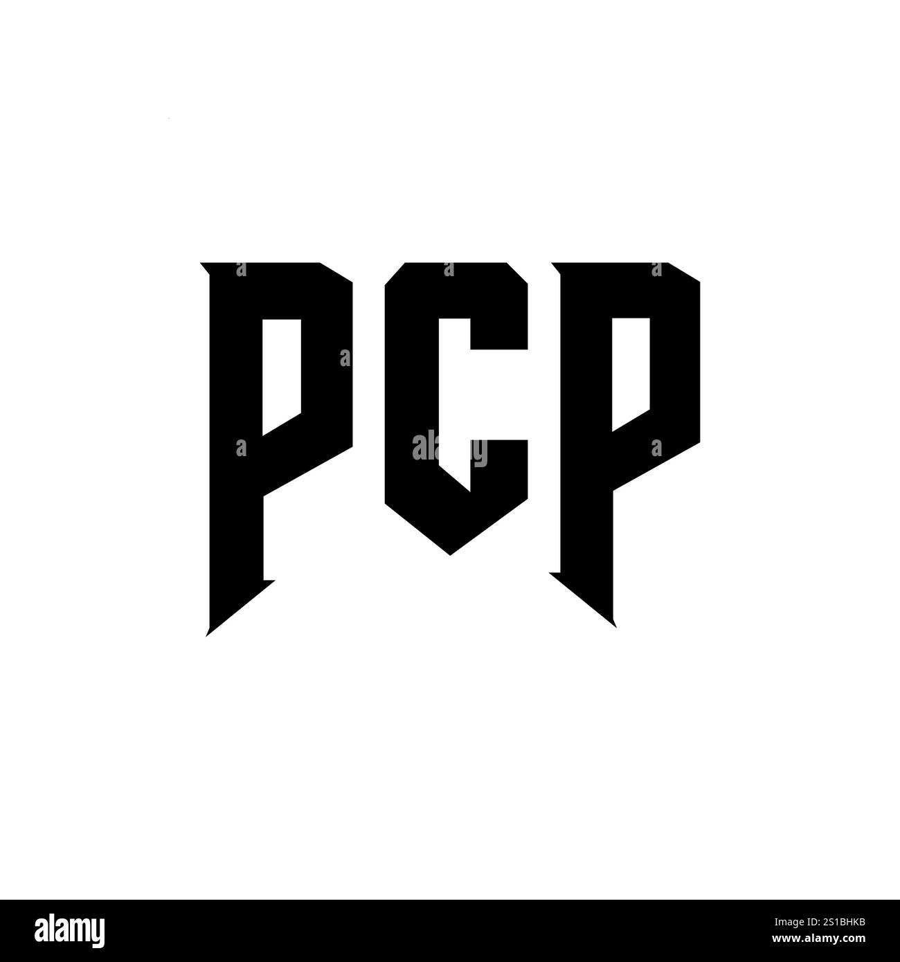 PCP-Letter-Logo für Technologieunternehmen. Schwarz-weiße Farbkombination mit PCP-Logo. PCP-Logo, PCP-Vektor, PCP-Design, PCP-Symbol, PCP-Alph Stock Vektor