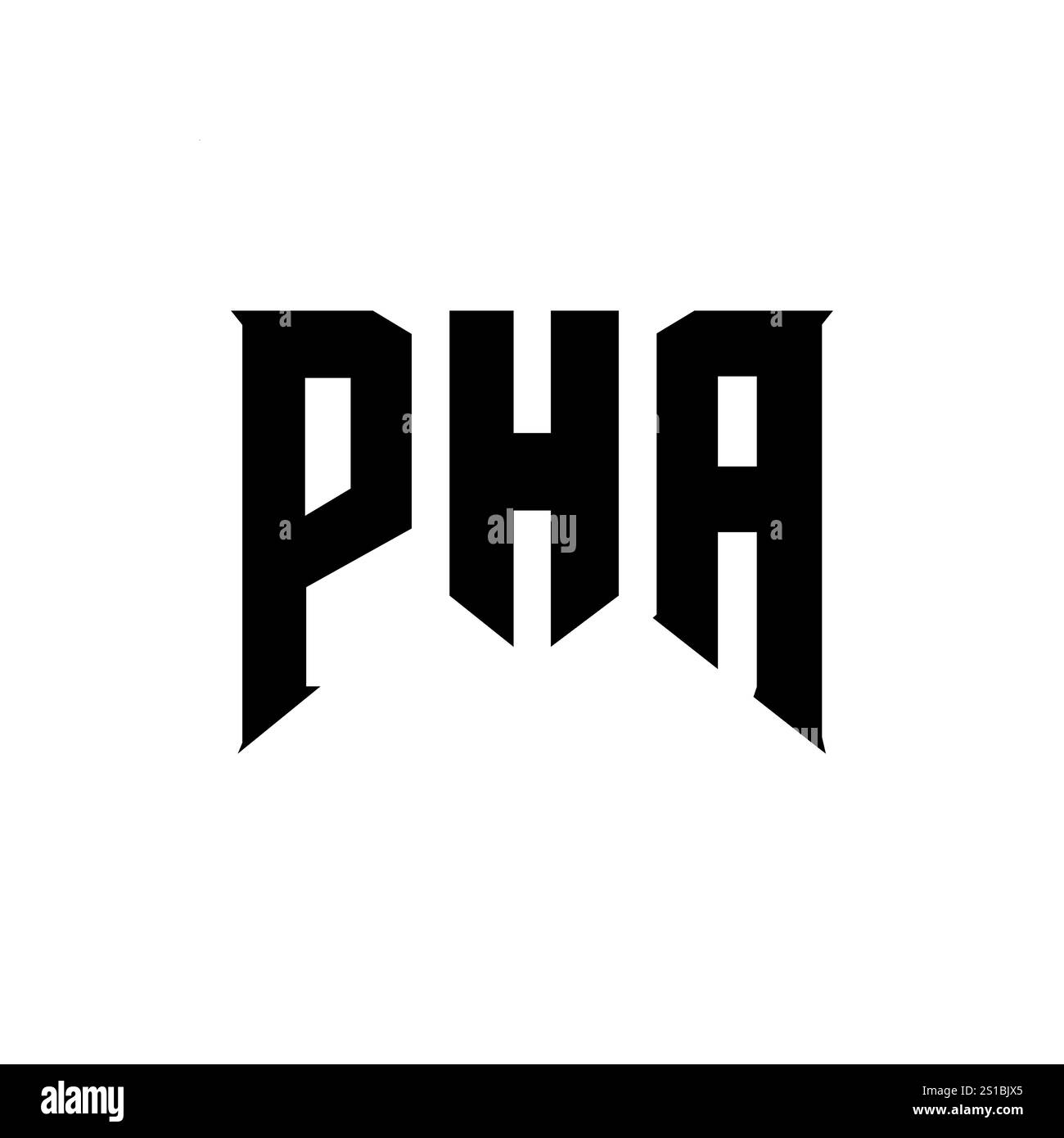 PHA Letter Logo Design für Technologieunternehmen. PHA-Logo-Design in Schwarz-weiß-Farbkombination. PHA-Logo, PHA-Vektor, PHA-Design, PHA-Symbol, PHA-Alph Stock Vektor