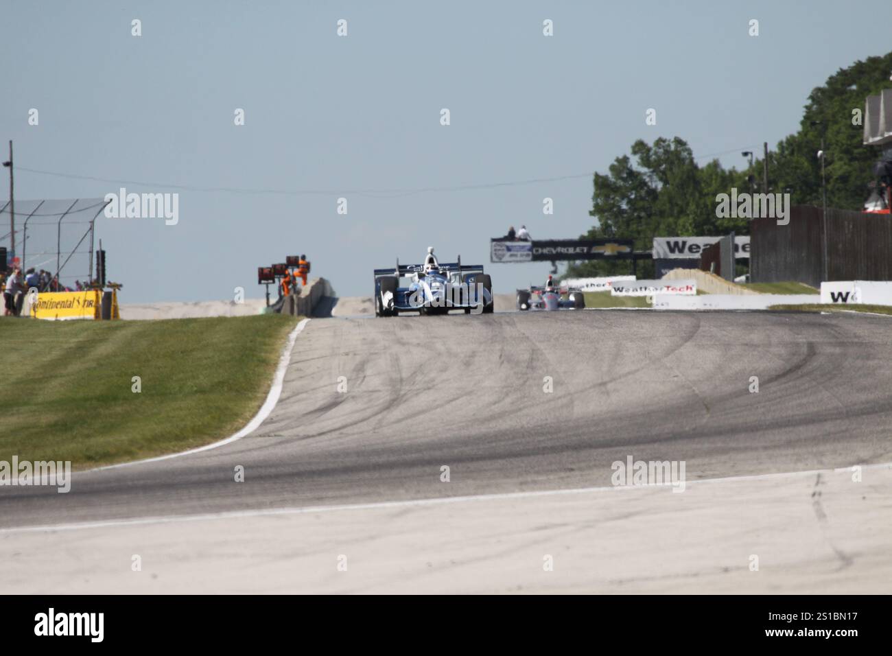 Elkhart Lake Wisconsin USA - 24. Juni 2016: IndyCar Racing Action Road America. Übungseinheit Chilton Stockfoto