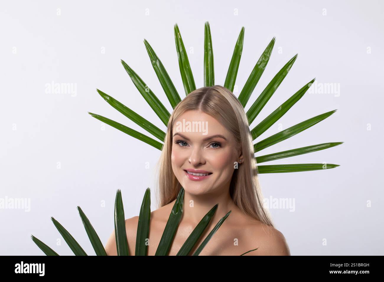 Ästhetische Naturschönheit mit üppig grünen Blättern für mehr Frische Stockfoto