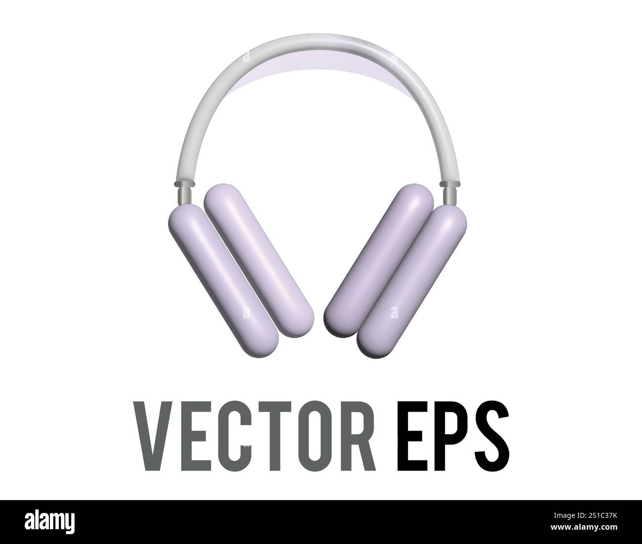 Das isolierte schwarze 3D-Kopfhörersymbol, mit dem Sie Musik oder andere Audioinhalte hören können Stock Vektor