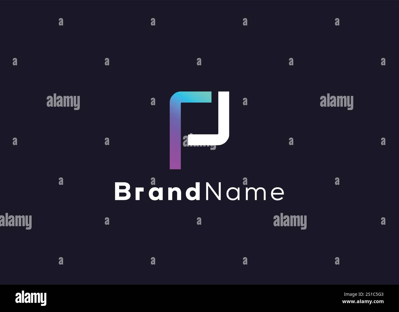 Minimalistisches Letter r P-Logo Stock Vektor