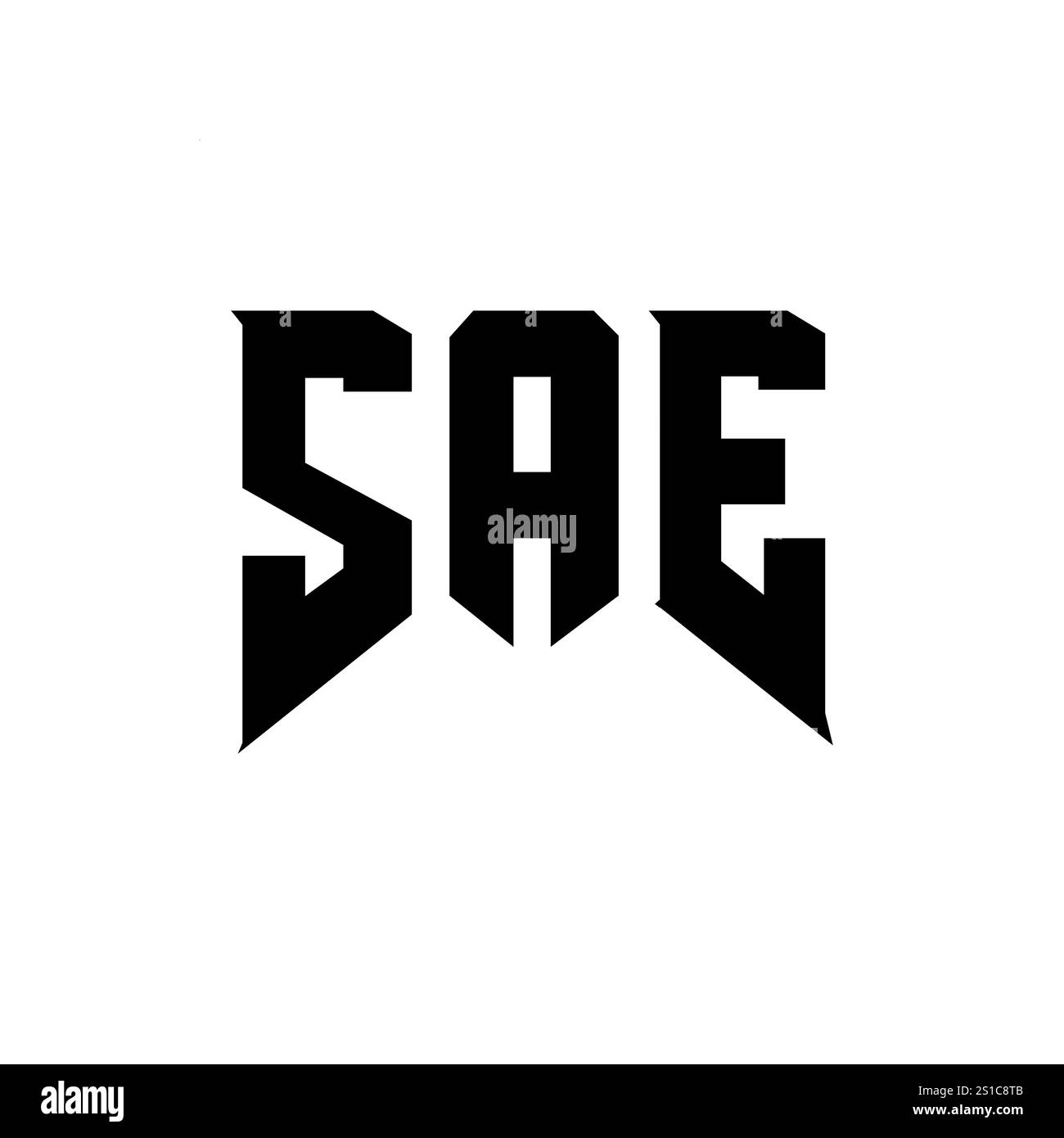 SAE-Letter-Logo für Technologieunternehmen. Schwarz-weiße Farbkombination mit SAE-Logo. SAE-Logo, SAE-Vektor, SAE-Design, SAE-Symbol, SAE-Alph Stock Vektor