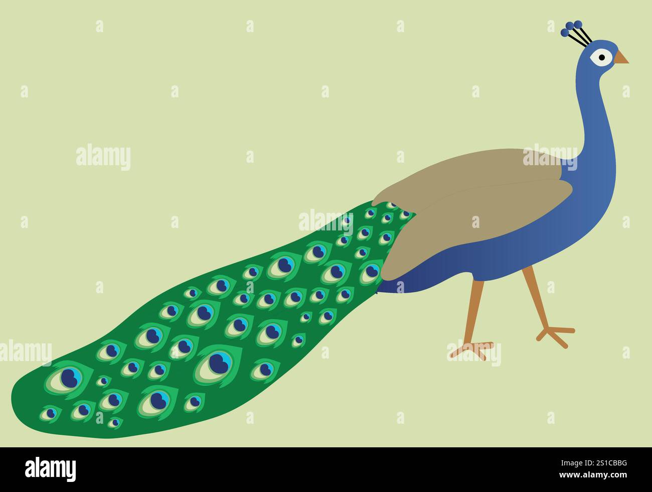 Pfau Vogel Illustration, Cartoon Pfau, Vogel, bunte Federn, Pfau Vektor. Stock Vektor