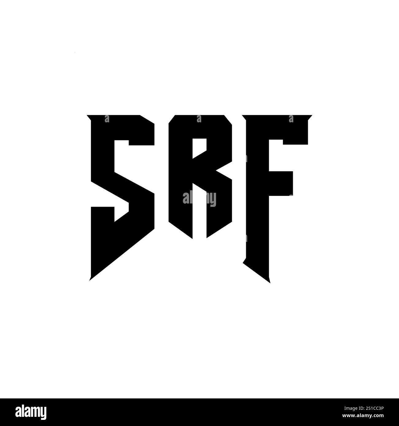 SRF-Letter-Logo für Technologieunternehmen. Schwarzes und weißes SRF-Logo. SRF-Logo, SRF-Vektor, SRF-Design, SRF-Symbol, SRF-Alph Stock Vektor