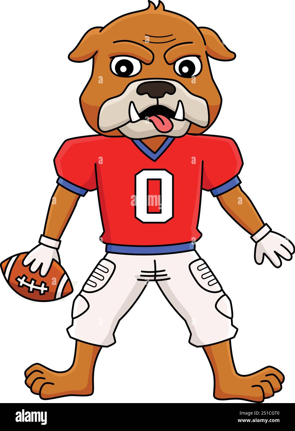 American Football Maskottchen Cartoon Farbiger Clipart Stock Vektor